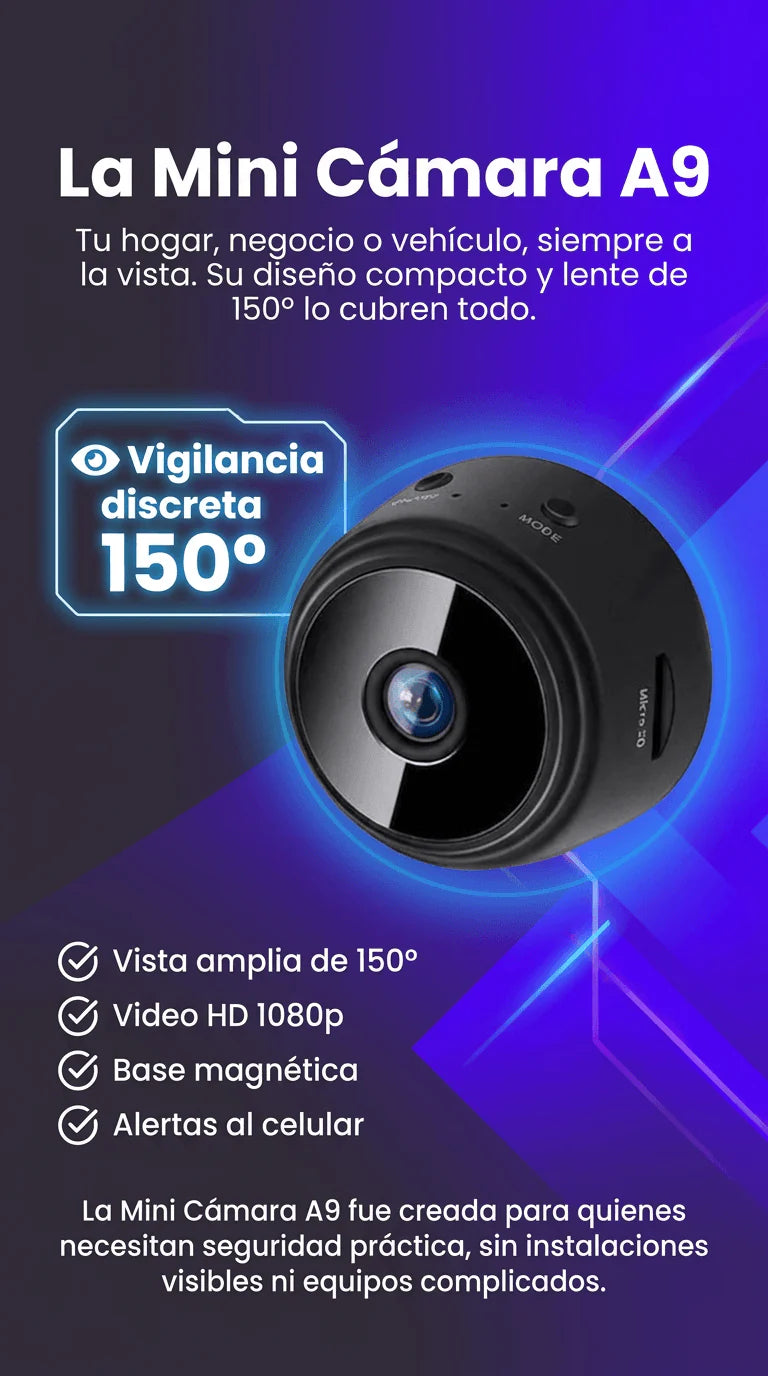 Mini Cámara Seguridad WIFI HD Visión Nocturna Recargable